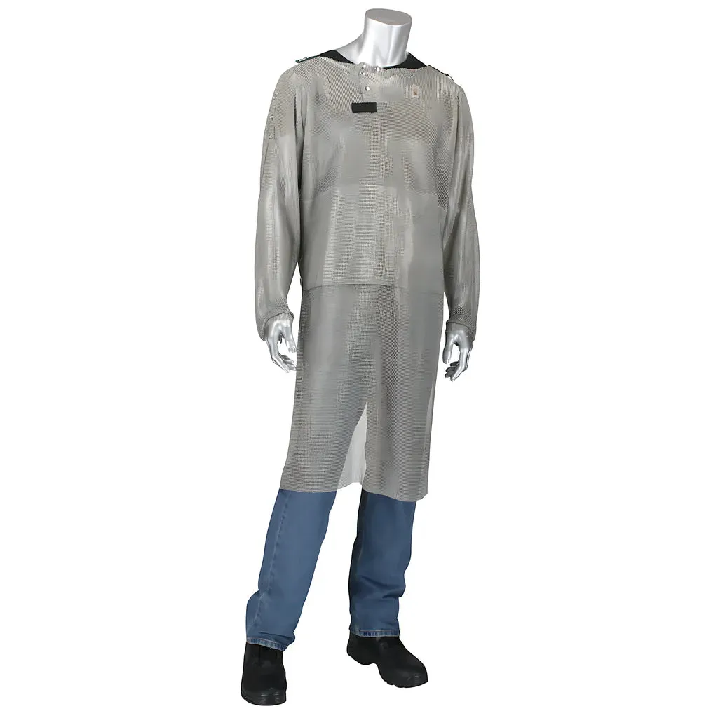 US Mesh USM-4352L-XXL Stainless Steel Mesh Tunic with Extended Apron Front with Belly Guard