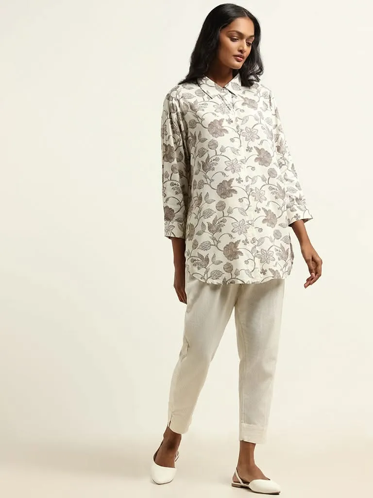 Utsa Brown Printed Tunic