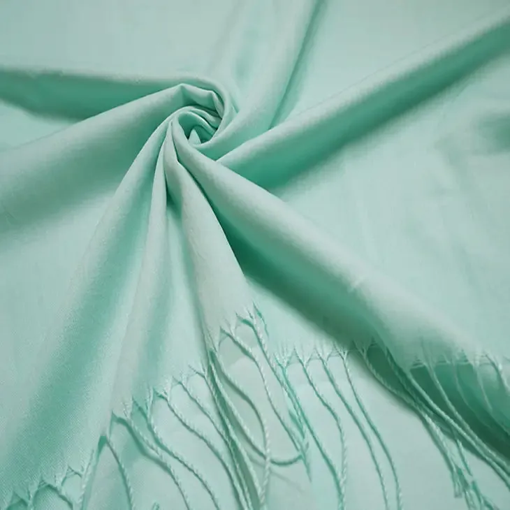 Various colours, Plain Cotton Blend Pashmina with Tassels