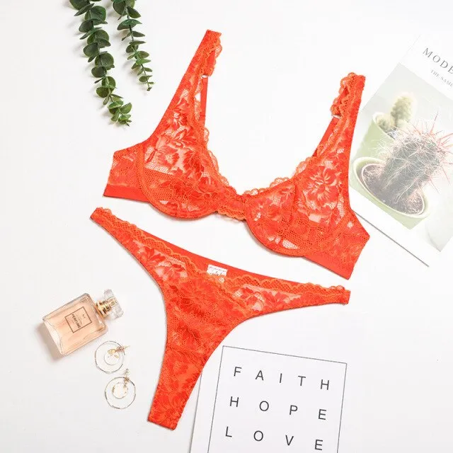 VenusFox Lynmiss Sexy Lingerie Set Women Underwear Lace Sensual Lingerie Erotic Bra Panties Suit Female Sex Flower Rose Underwear Suit