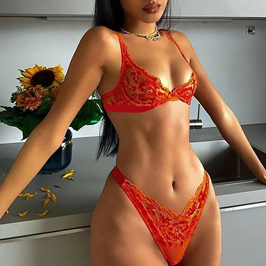 VenusFox Lynmiss Sexy Lingerie Set Women Underwear Lace Sensual Lingerie Erotic Bra Panties Suit Female Sex Flower Rose Underwear Suit