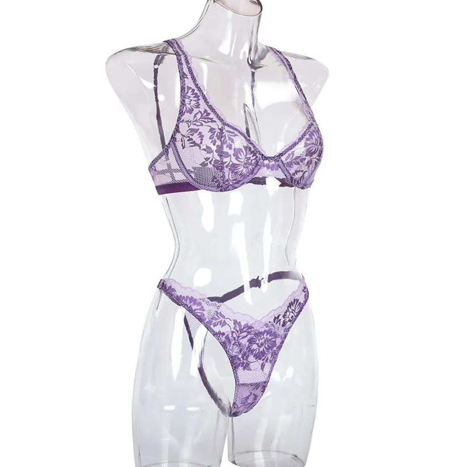 VenusFox Lynmiss Sexy Lingerie Set Women Underwear Lace Sensual Lingerie Erotic Bra Panties Suit Female Sex Flower Rose Underwear Suit