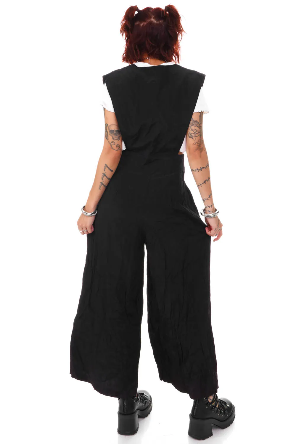 Vintage 70's Knapp Black Jumpsuit - S