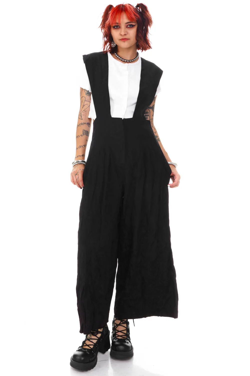 Vintage 70's Knapp Black Jumpsuit - S