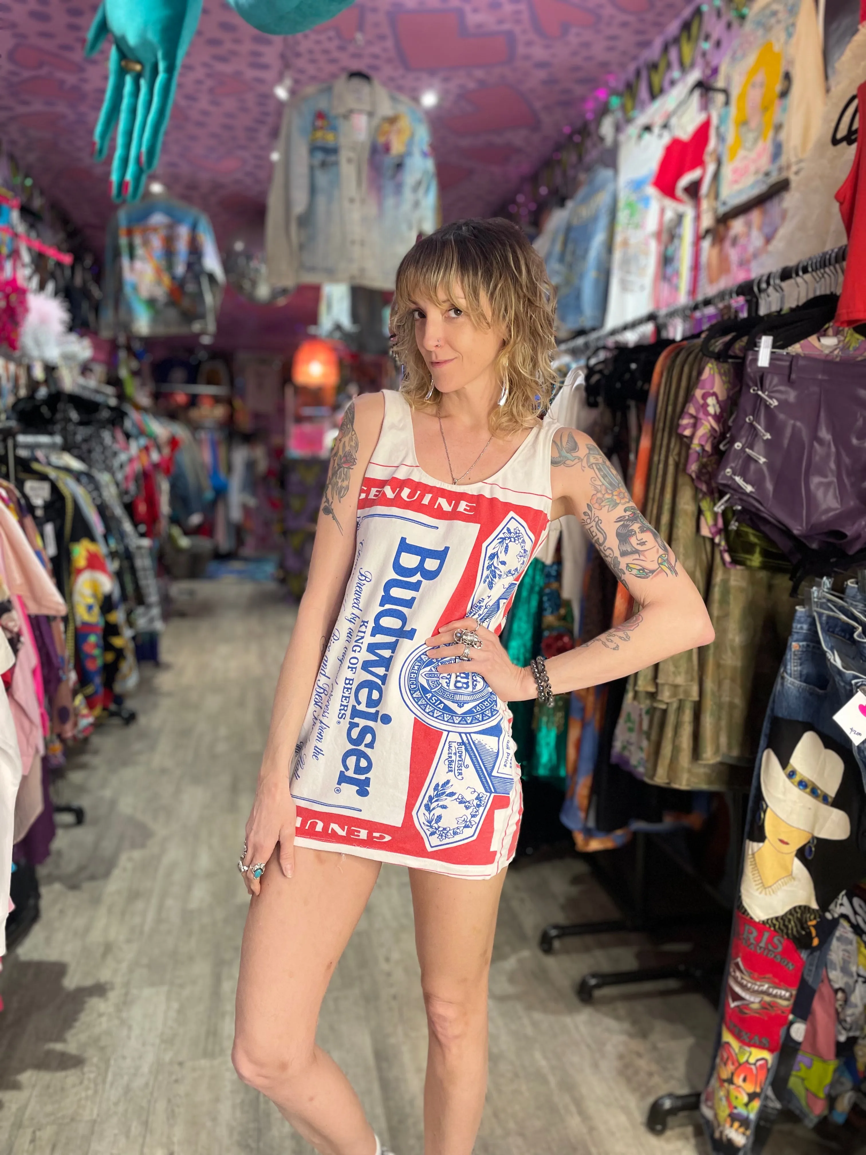 Vintage 80’s Stretch Beer minidress