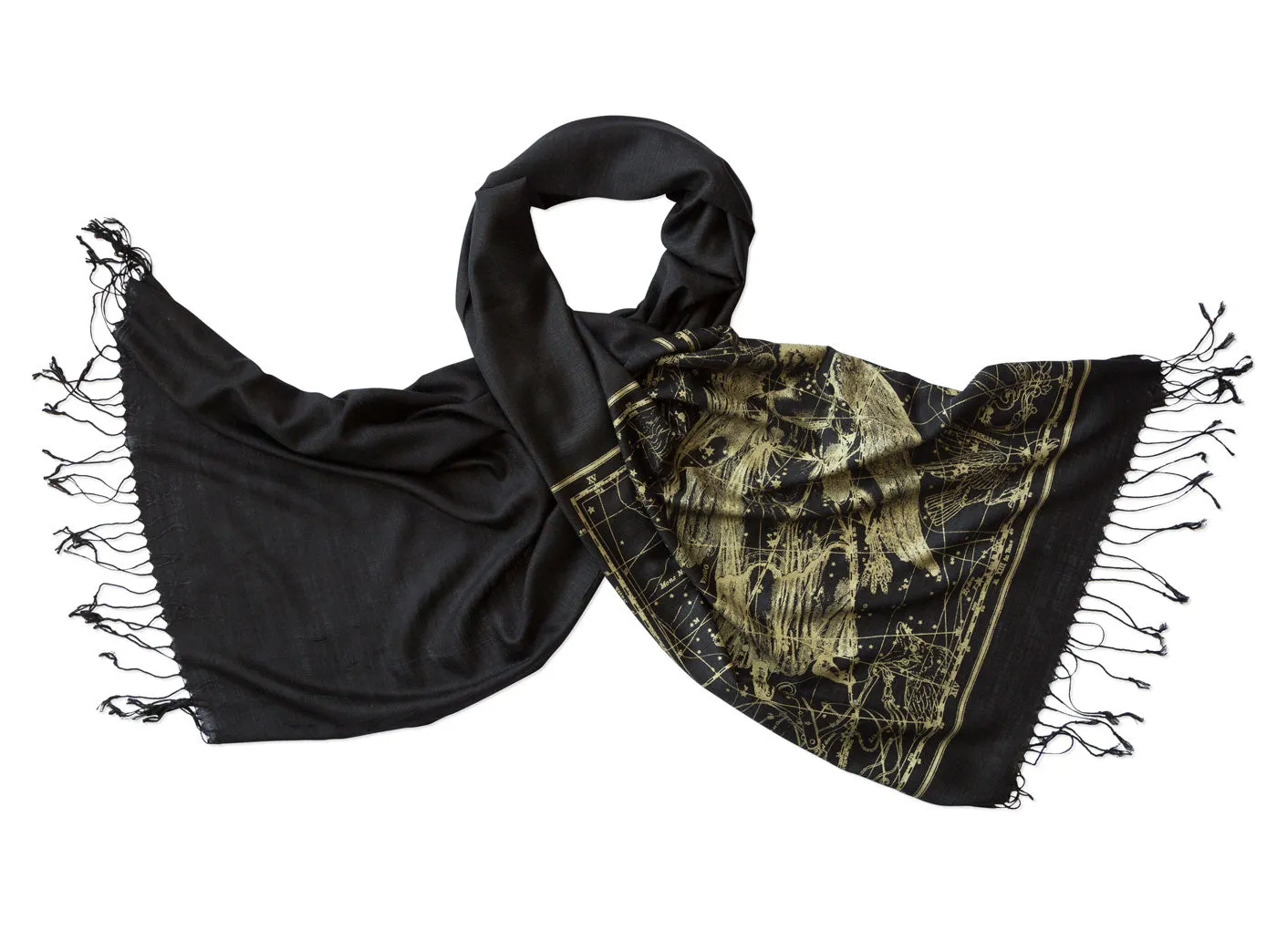 Virgo Scarf, Zodiac Constellation Linen-Weave Pashmina