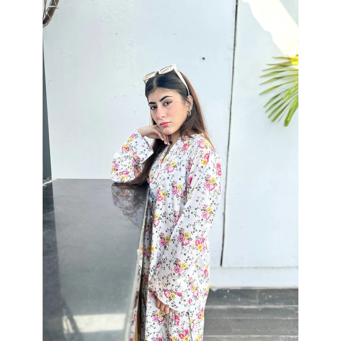 White Floral Co-Ord Matching Set