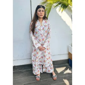White Floral Co-Ord Matching Set