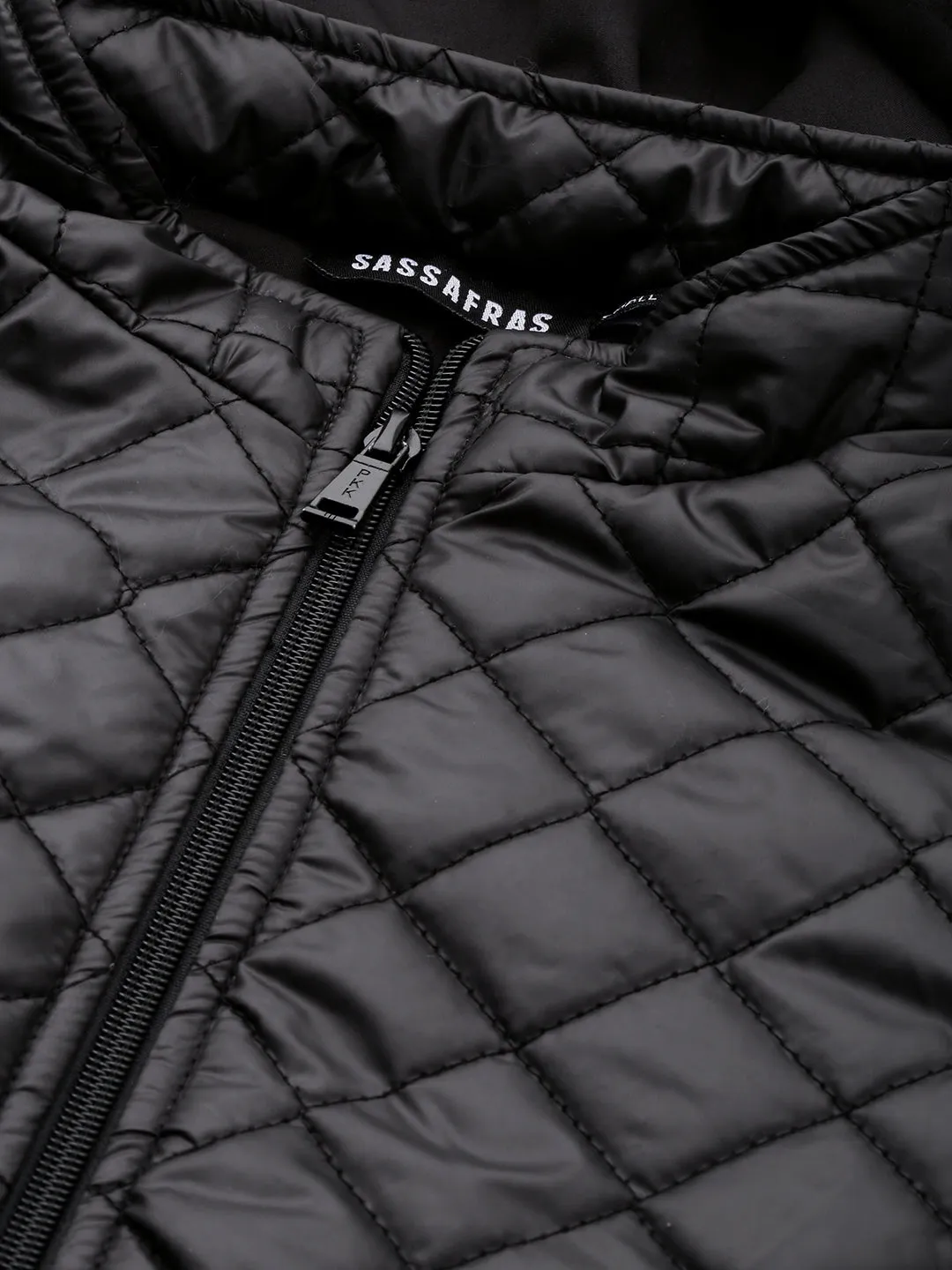 Women Black Quilted Hooded Puffer Jacket