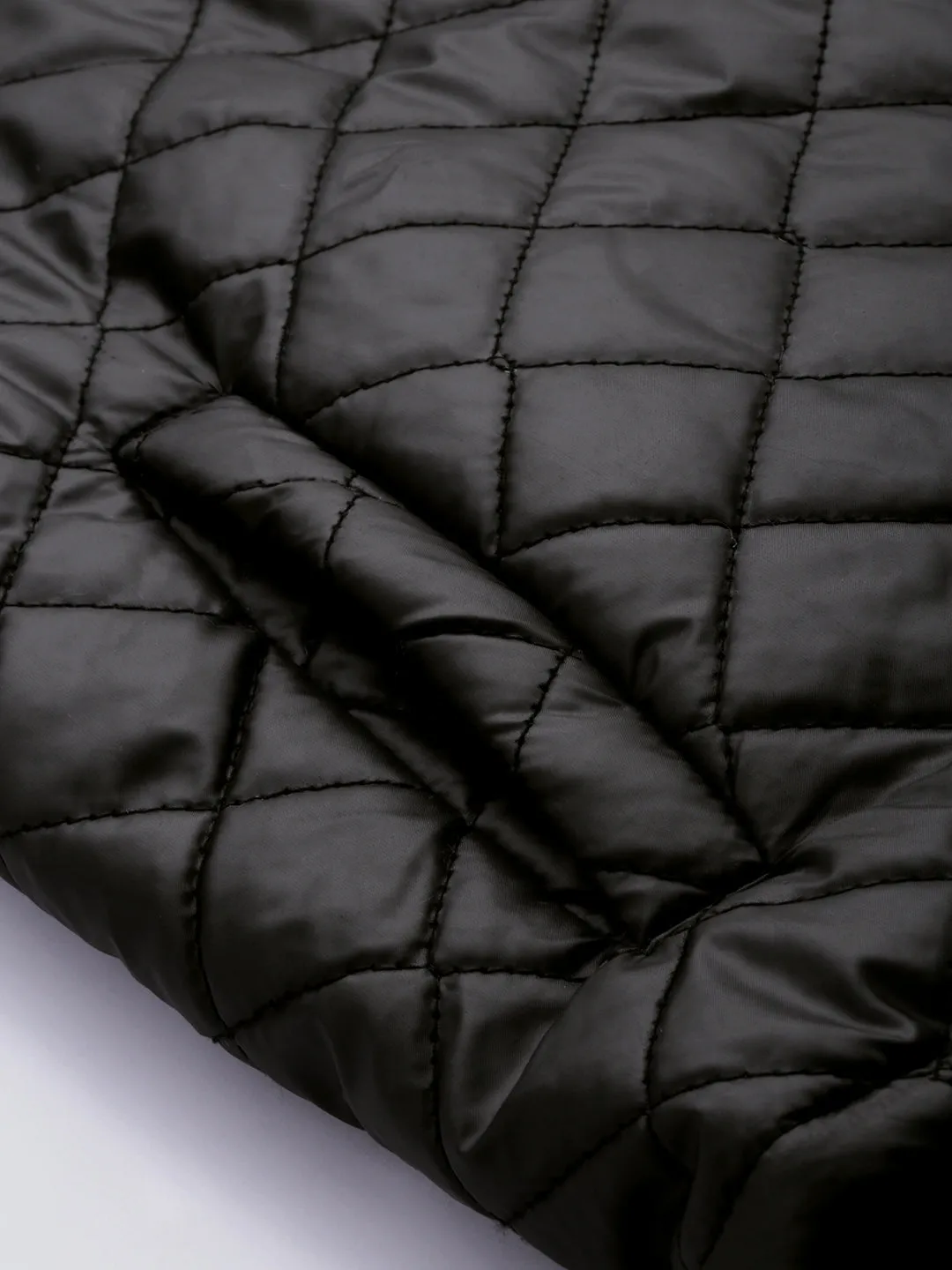 Women Black Quilted Hooded Puffer Jacket