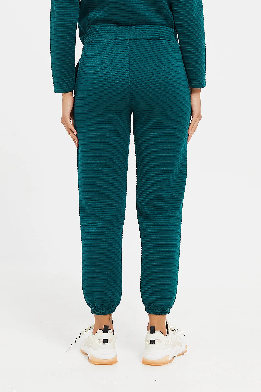 Women Green Plain Joggers
