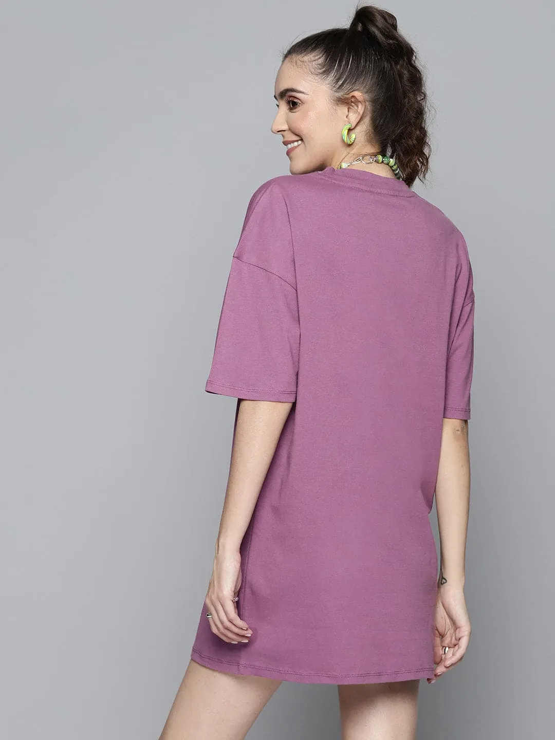 Women Purple Keep Killing It T-Shirt Dress