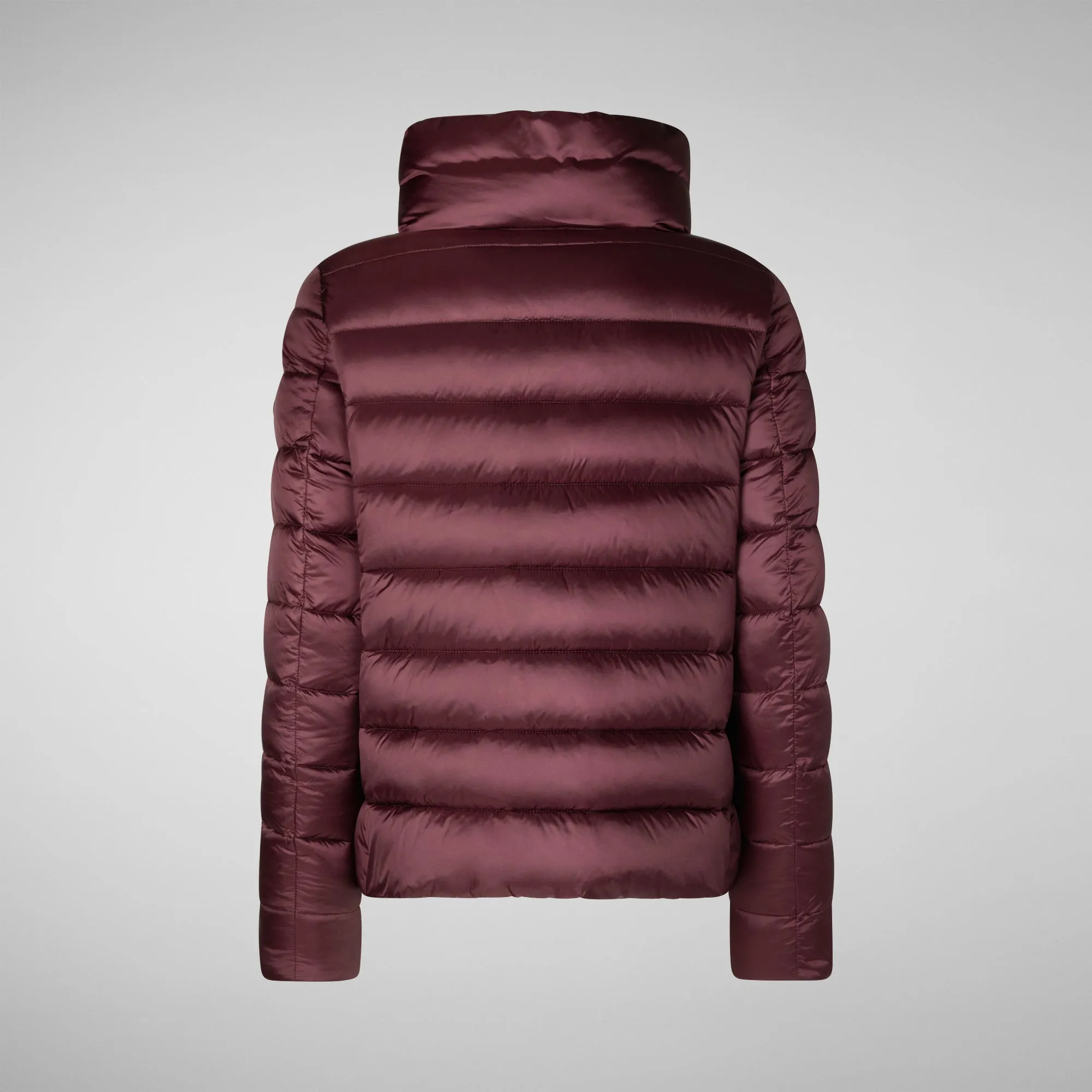 Women's Animal free Puffer Jacket Elsie  in Burgundy Black