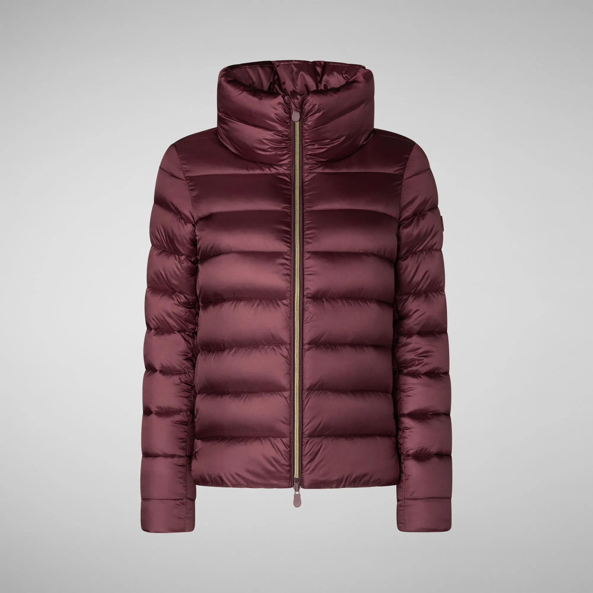 Women's Animal free Puffer Jacket Elsie  in Burgundy Black