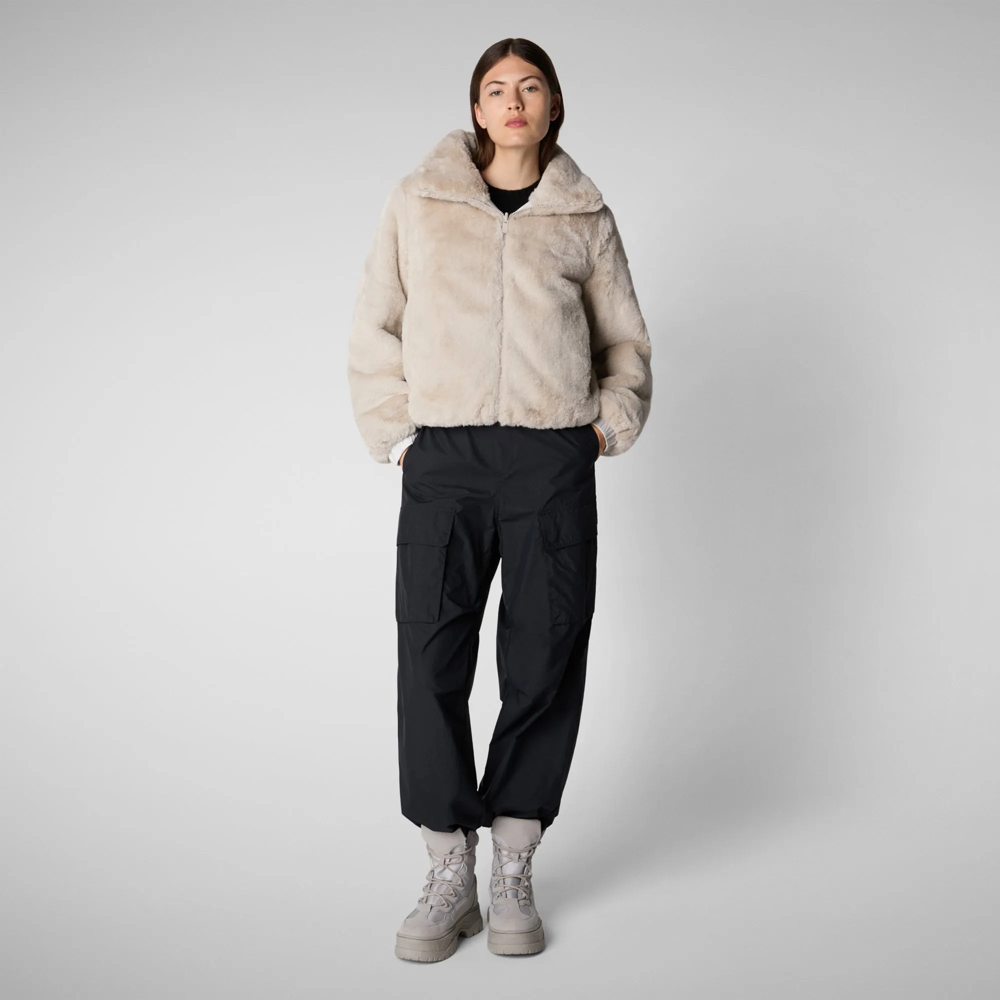 Women's jacket jeon in fog grey