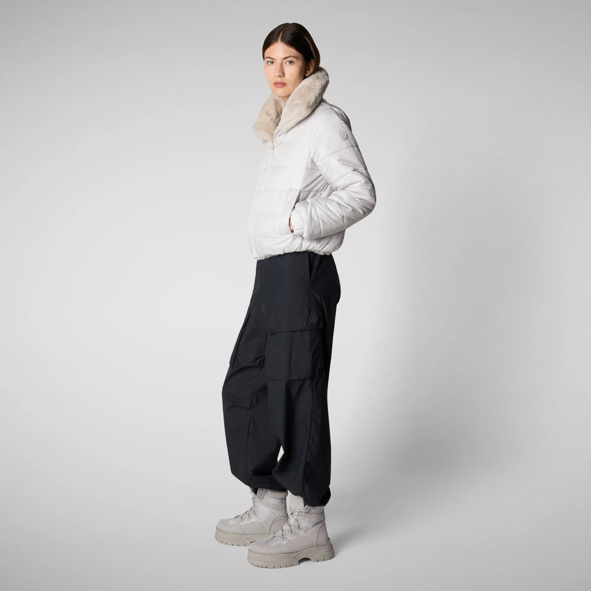 Women's jacket jeon in fog grey