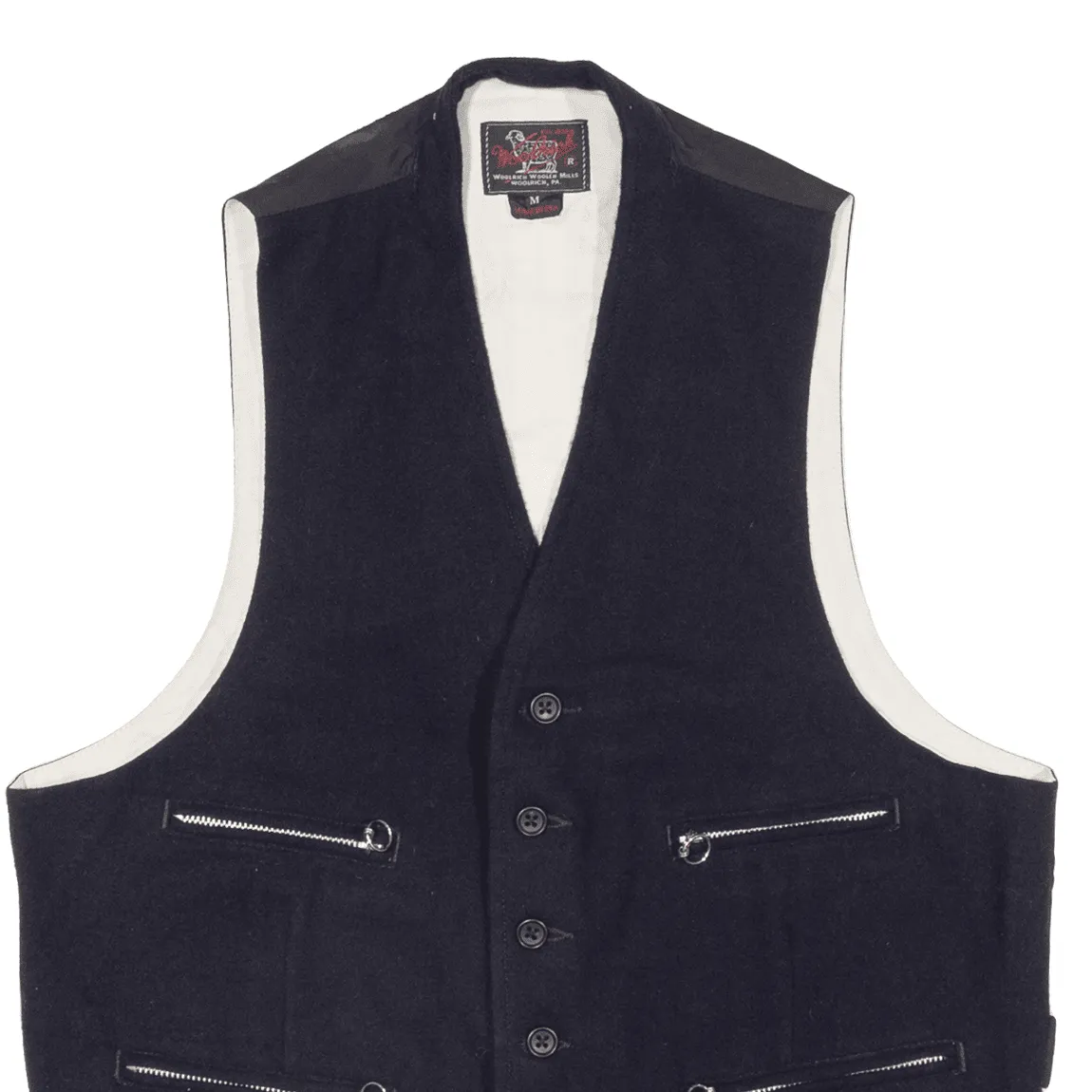 WOOLRICH Waistcoat Knit Gilet Blue Womens M