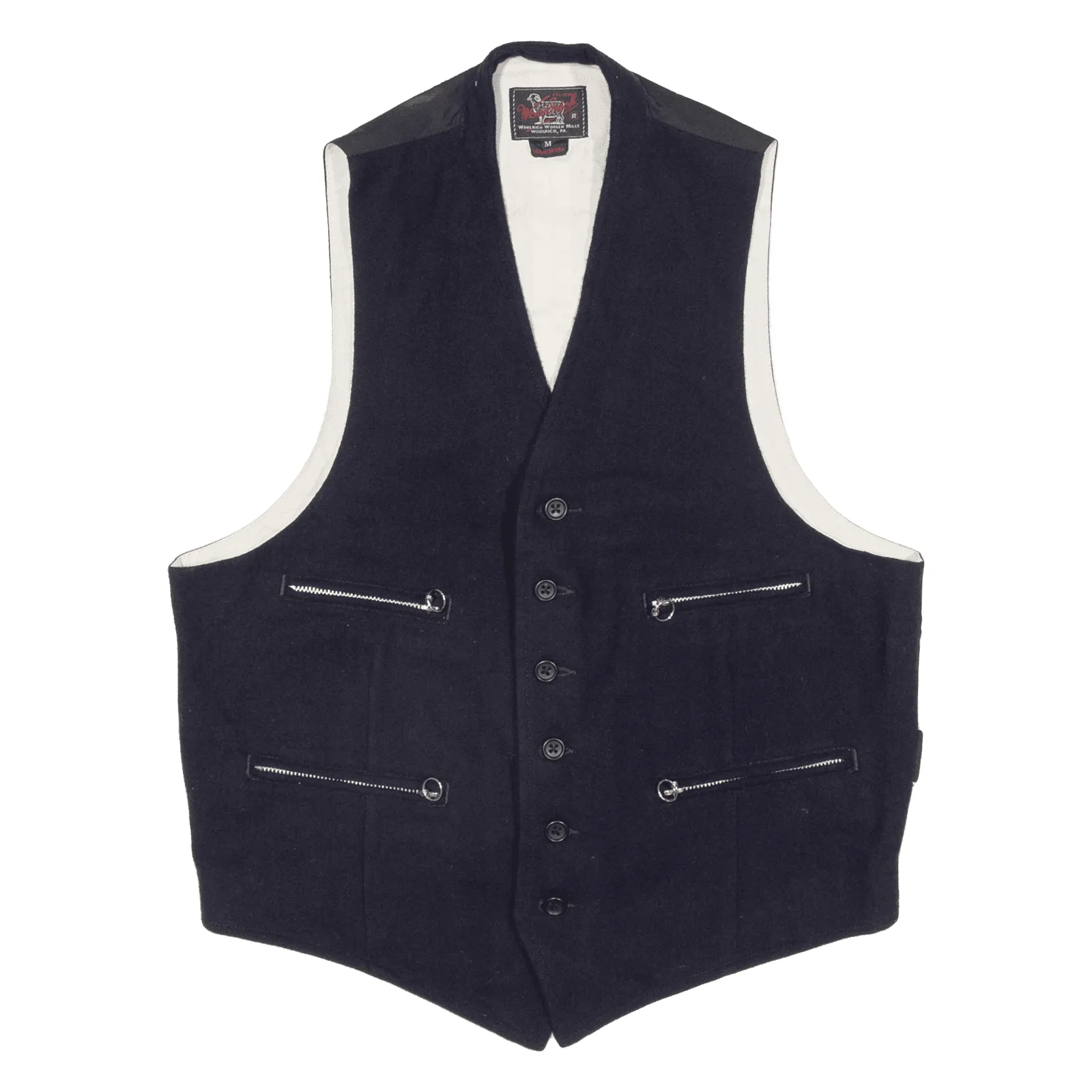 WOOLRICH Waistcoat Knit Gilet Blue Womens M