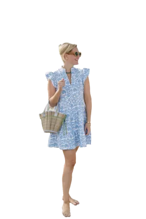 Ws Flutter Sleeve Flare Tunic Beach Splash