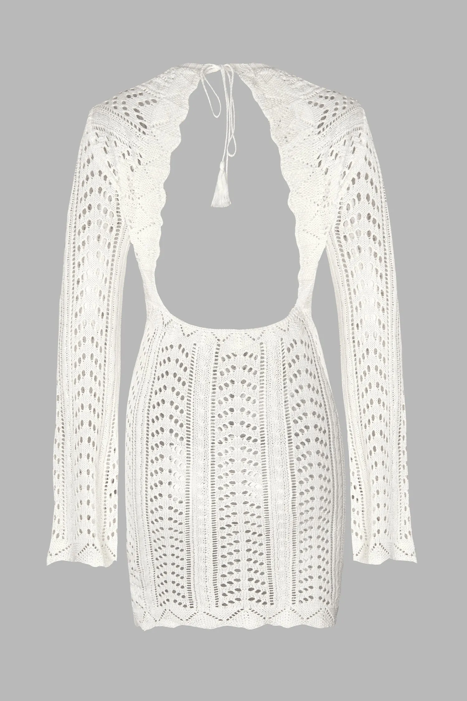 X STASSIE Escape Crochet Backless Cover-Up Dress