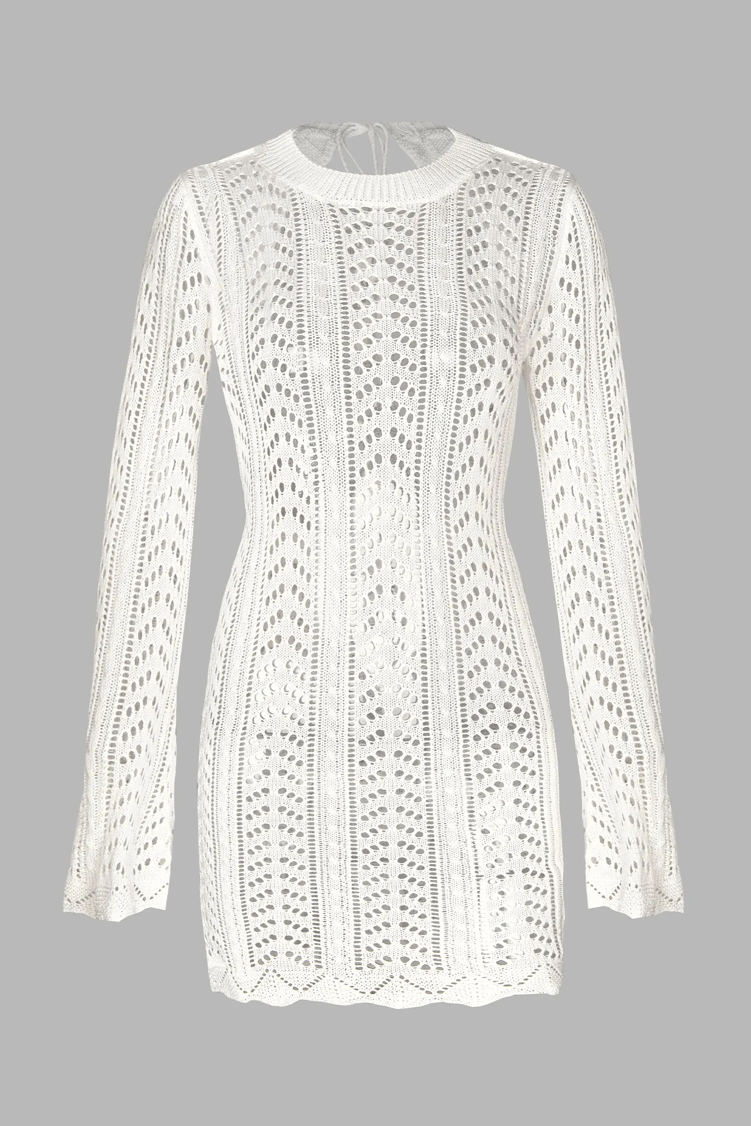 X STASSIE Escape Crochet Backless Cover-Up Dress
