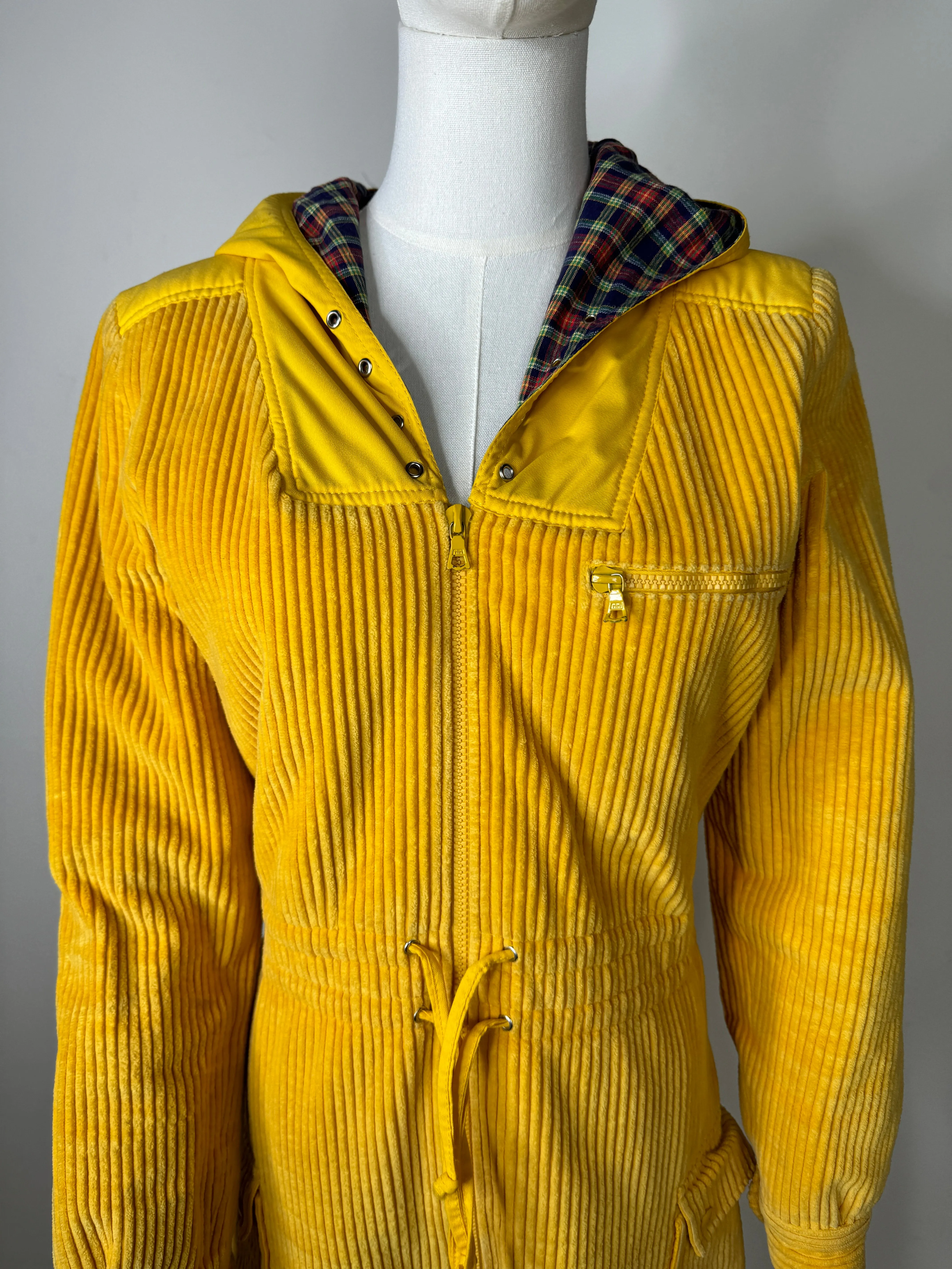 Yellow Corduroy Jumpsuit 1980s