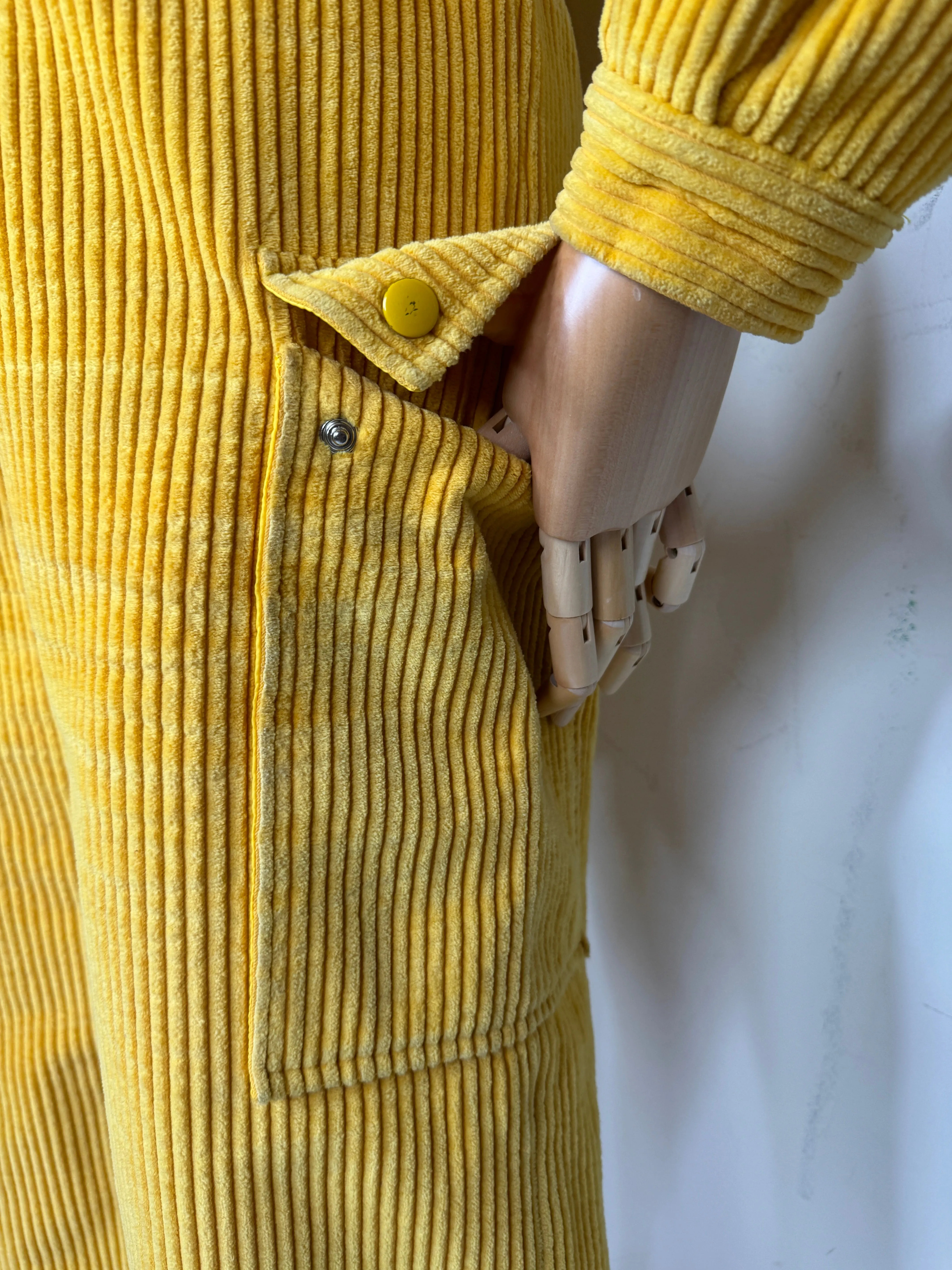Yellow Corduroy Jumpsuit 1980s