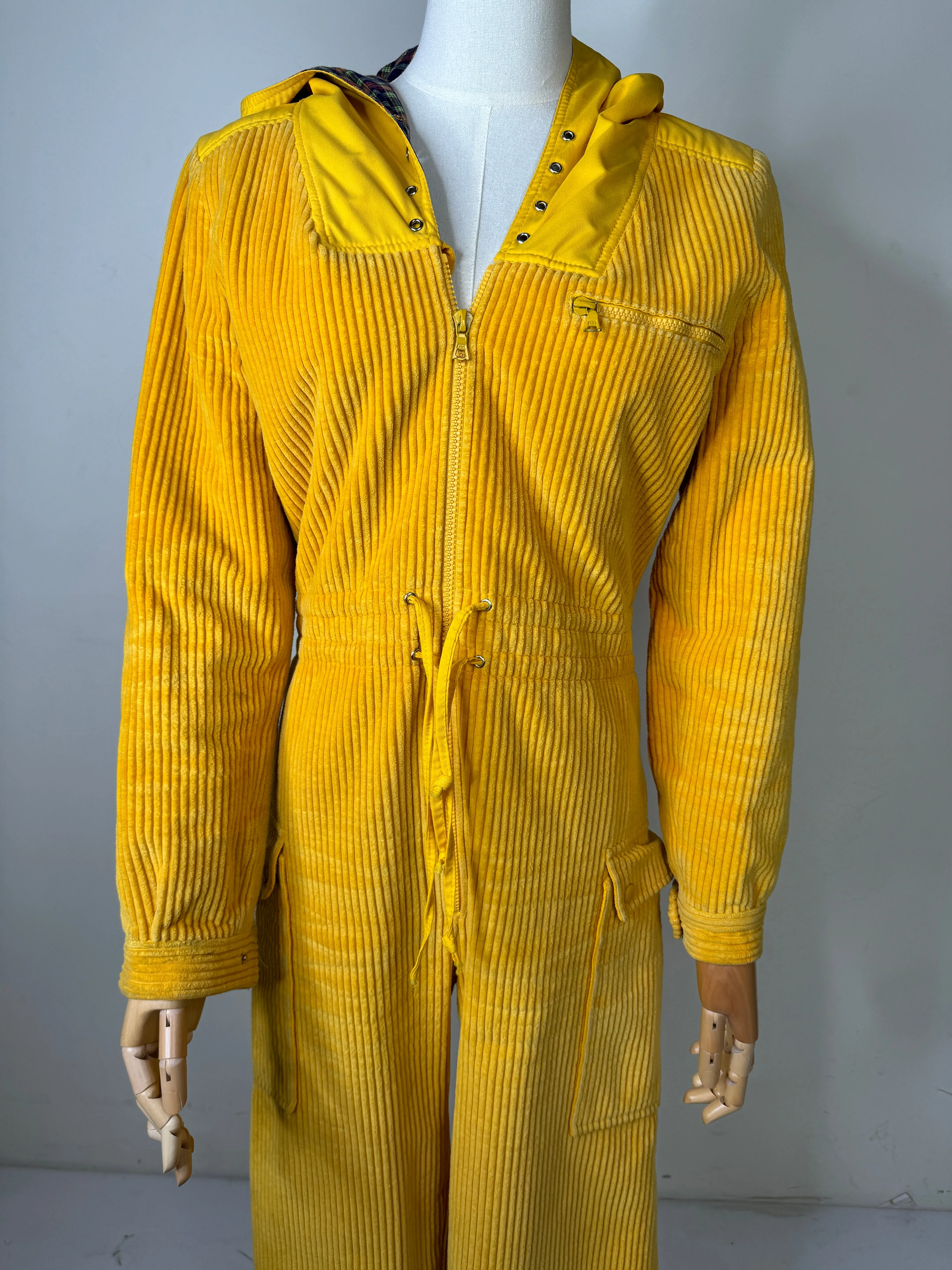Yellow Corduroy Jumpsuit 1980s