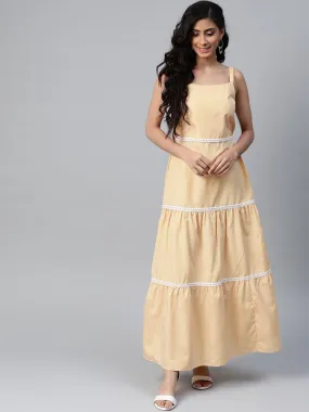 Yellow Stripes Strappy Maxi Dress