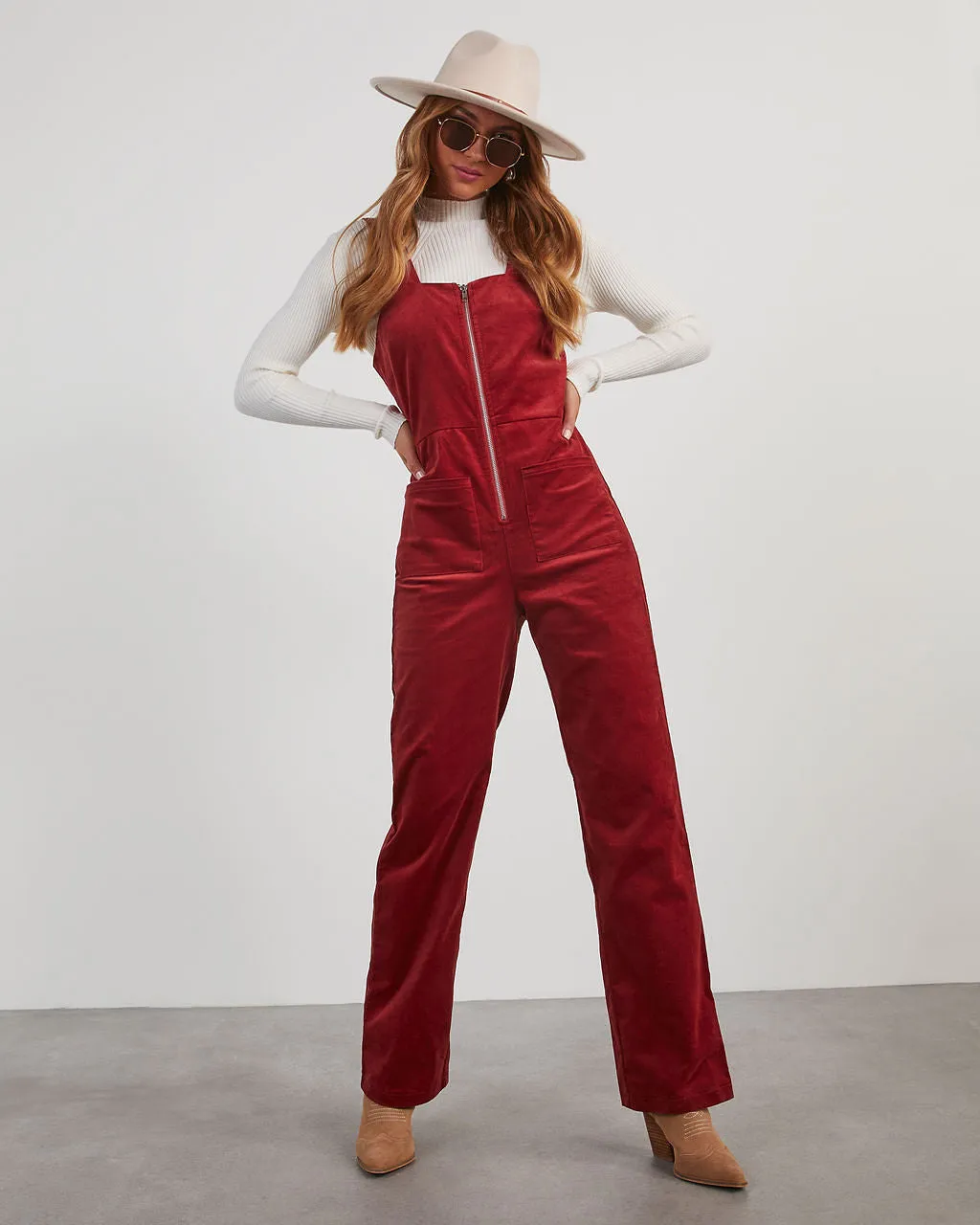 Zachary Corduroy Sleeveless Jumpsuit